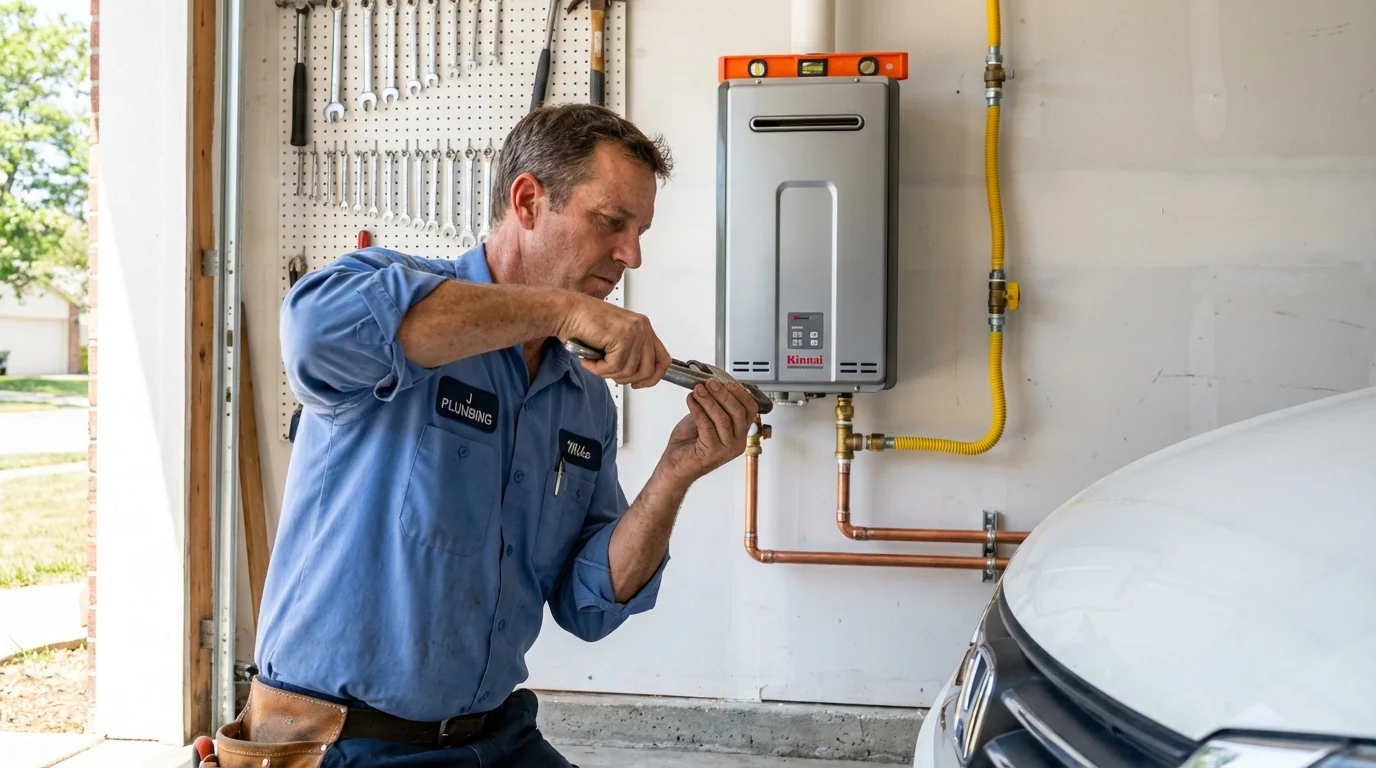 Tankless water heater installation by a Johns Plumbing LLC plumber in Hysham